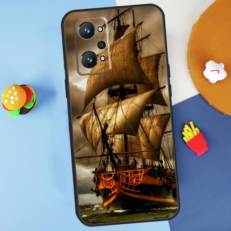 Sailing Pirate Ship Boat For Realme 14 13 12 10 11 Pro Plus GT 6 6T 5 GT7 Pro C55 C51 C21Y C25S C67 C75 C53 C61 Case