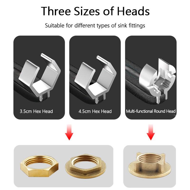 Многофункциональный ключ Регулируемый большой гаечный ключ 80 мм Гаечный ключ Раковина Гаечный ключ Кран Канализационные водопроводные трубы Инструменты для ремонта сантехники