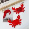 Stylish Pu Leather Summer Beach Style Keychain Sea Animal Bag Charm Lobster Crab Bag Accessory