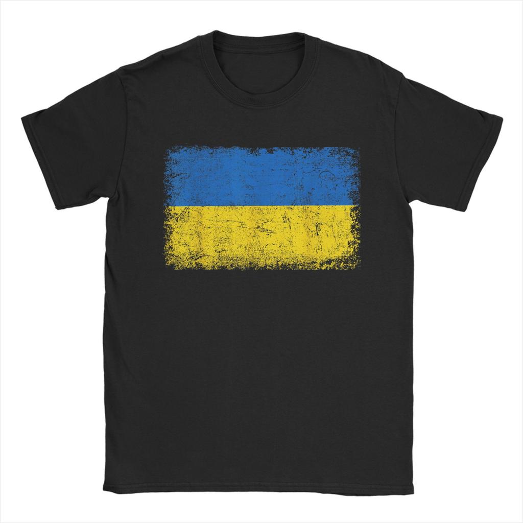 ФЛАГ УКРАИНЫ ТРЕЗУБЕЦ Индивидуальный Флаг Украины Футболки Мужские Хипстерские Футболки с Круглым Вырезом Футболки с Коротким Рукавом Одежда Большого Размера