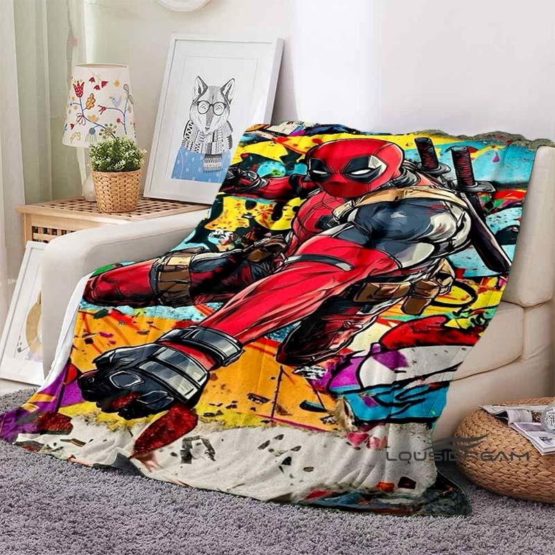 The 3D printed Deadpool flannel blanket is suitable for bedrooms, living rooms, beds, camping, picnics, offices, and other place