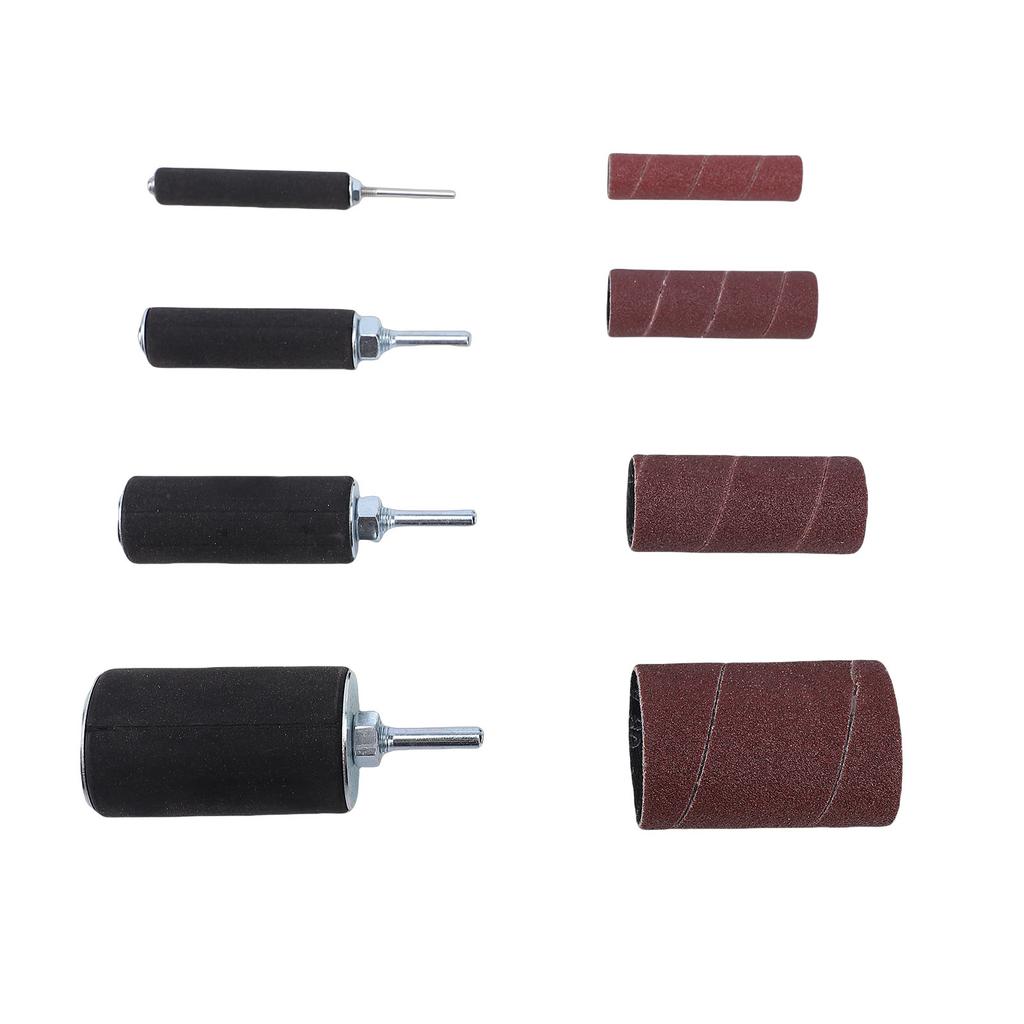 Sanding   Kit   1/4in Shank 1/2in 3/4in 1in 1-1/2in Sanding  s and 80 120 Grit Sleeves for Rotating Tool Electric Drill