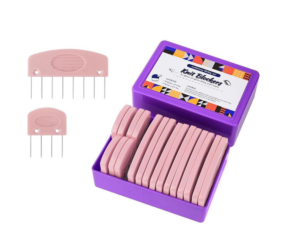 Лавандово-пурпурные вязальные булавки для придания формы шали и шарфу своими руками