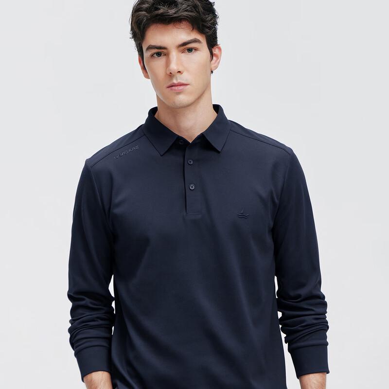 Navigare Men's Brushed Interior Long-Sleeve Polo Shirt