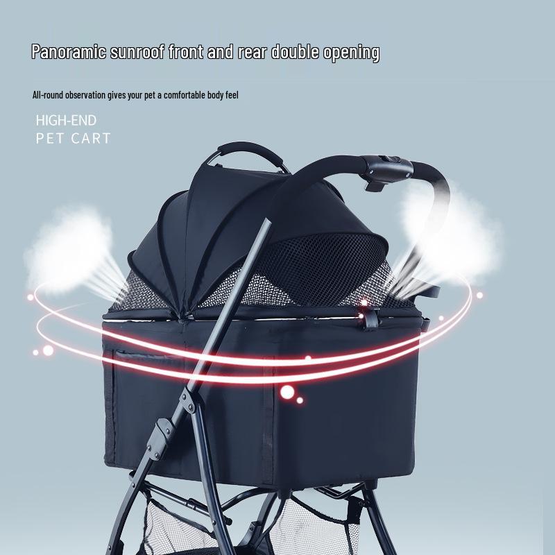 Lightweight Folding Pet Stroller for Small Dogs and Cats