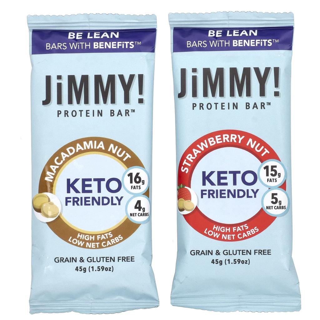 JiMMY! Be Lean, Bar Benefits, Protein Bar, Variety Box, 14 Bars, 45 G (1.59 Oz) Each