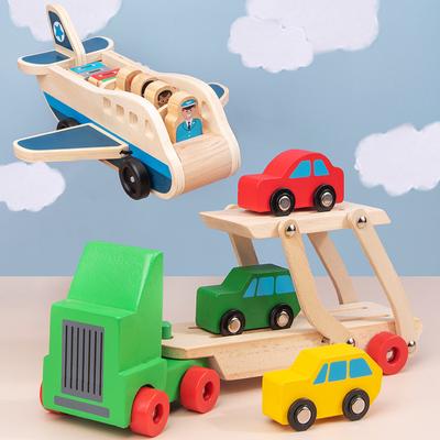 Деревянные транспортные игрушки, детские развивающие игрушки, деревянные тракторы, модели самолетов