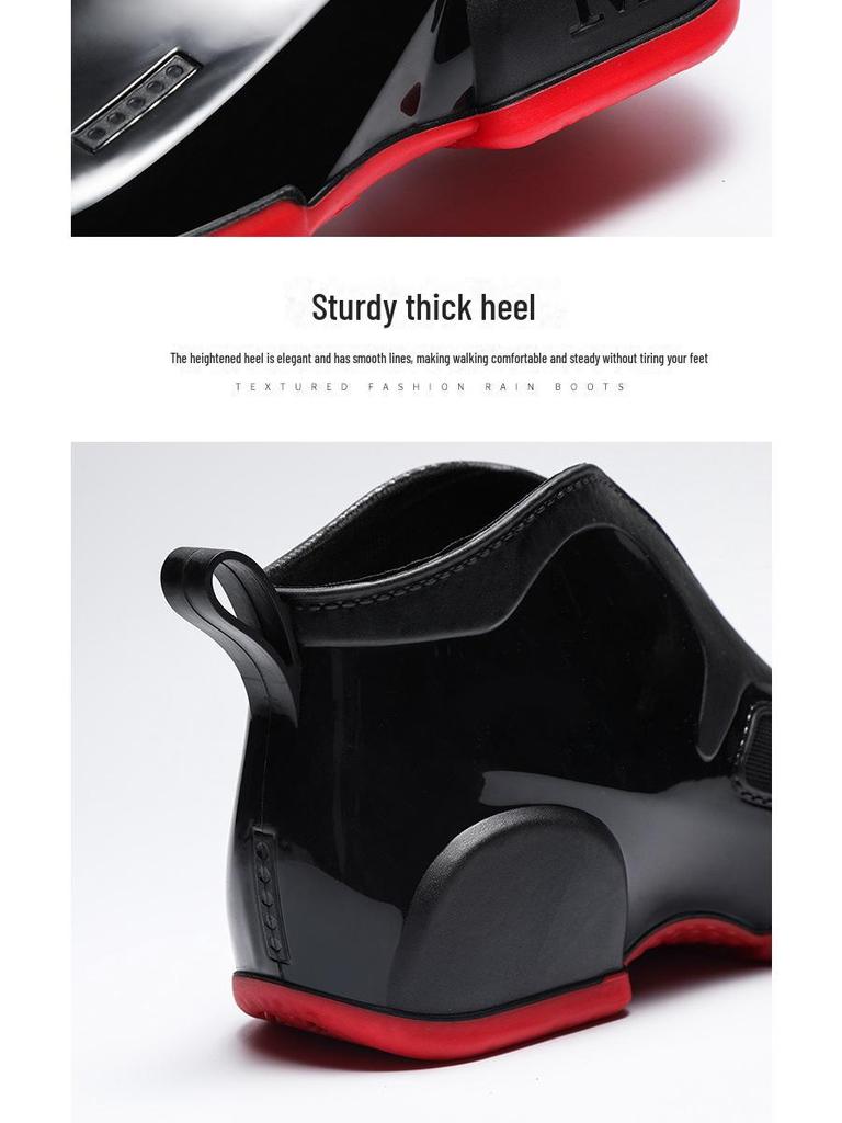 Men's Waterproof Low-Top Rain Boots - Non-Slip Outdoor Shoes for Fishing, Kitchen, and Car Washing