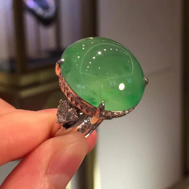 Оригинальные новые натуральные халцедоновые ледяные виды зеленых колец для женщин свежие классические роскошные помолвочные украшения регулируемые