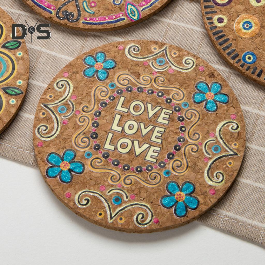 SW 4 шт., подставки для напитков, круглые, теплоизоляционные, из натуральной пробки, коврик для чашки, настольный декор