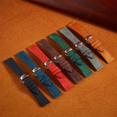 Ремешок для часов UTHAI, винтажный ремешок для часов с застежкой-бабочкой 18 мм, 19 мм, 20 мм, 21 мм, 22 мм, быстросъемный из воловьей кожи, ремешок для умных часов, аксессуары, браслет