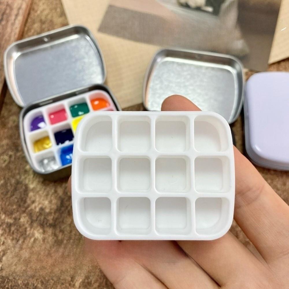 12/24 Grids Empty Watercolor Tin Box Portable Watercolor Paint Palette Paint Box  Art Supplies
