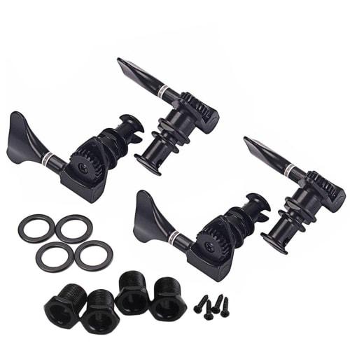 Black 2R2L Ukulele Tuning Pegs Machine Heads Replacement for Ukulele Guitar