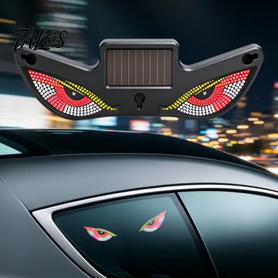 Подарок для автолюбителей Солнечные Демонические Глаза Светодиодный Свет, USB Беспроводные Анимированные Глаза Предупреждающие Огни Лобовое Стекло Модифицированное Украшение Салона и Задней Части Автомобиля