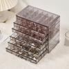 1 Pack 3 Layer 72 Grid Large Capacity Ring Earring Necklace Jewelry Storage Box Desktop Drawer Organizer Dust-Proof Storage Box