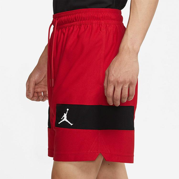Jordan Dri-Fit Color Block Quick-Dry Knit Basketball Shorts Men Bottoms Red CZ4772-687