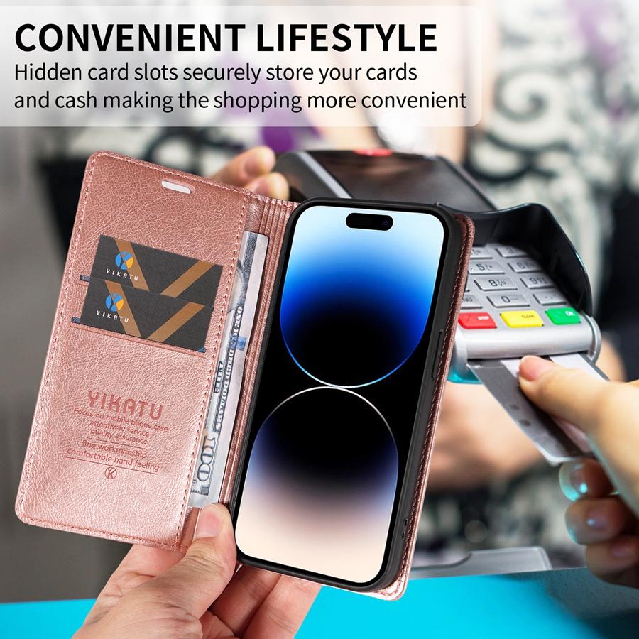 Premium Leather Strong Magnetic Phone Case for Redmi Note 14 13 12 11 10 9 Pro Redmi 14C 13 13C Redmi 12 10 Kickstand Wallet Case with Card Slots