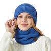Winter Double-layer Thick Wool Hat Scarf Two-piece Set Men's Women's Ear Protection Knitted Hat Set