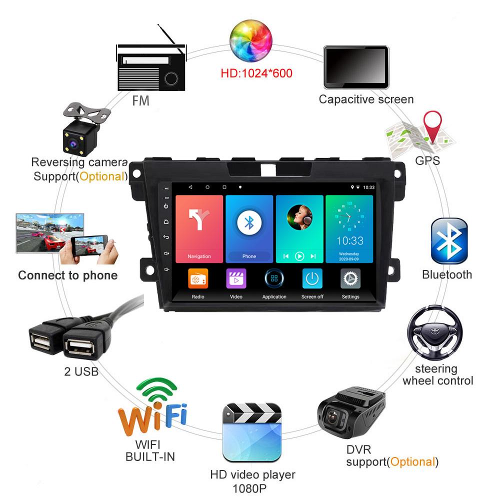 icreative 2DIN Android Автомобильный GPS-навигатор Радио Мультимедийный плеер для 2007 2008 2009 2010 2011-2015 Mazda CX-7 Автомобильный радиоприемник