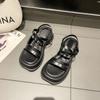 Fashionable Roman Sandals 2024 Summer New Daily Versatile Thick Sole Increase Simple Casual Women's Shoes Anti Slip and Durable