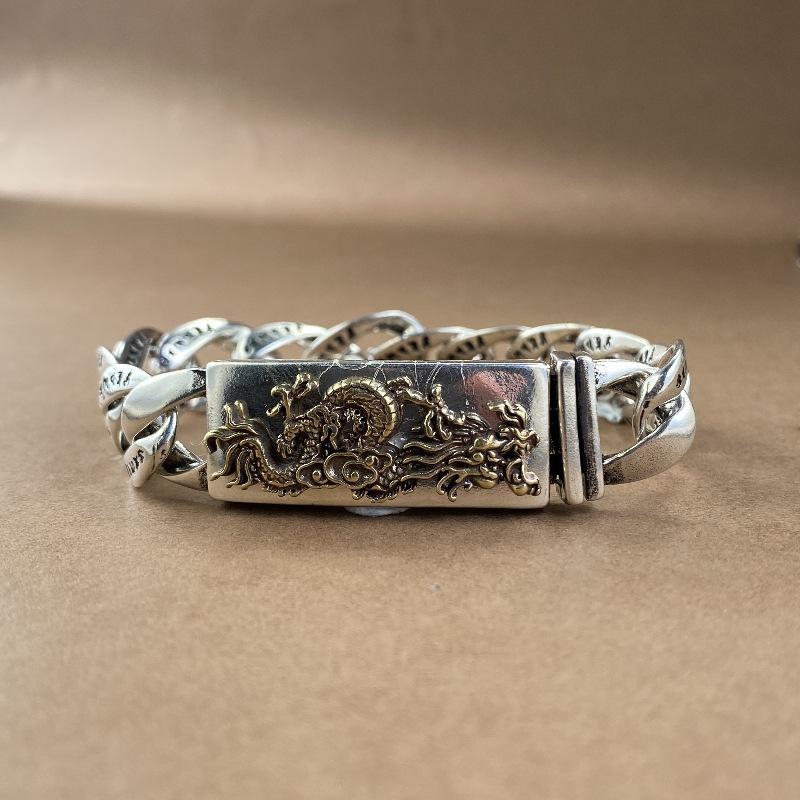 Men's Dragon Head Bracelet Fashion Solid Flying Dragon Bracelet Retro Dominance