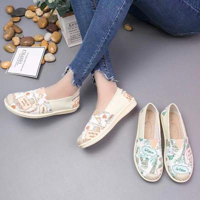 22 женские туфли повседневная мода парусиновые туфли с плоским дном дышащие старые пекинские тканевые туфли женская обувь материнская обувь низкие производители