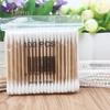 DIAMO Одноразовый двухсторонний деревянный ватный тампон, аппликатор для чистки макияжа