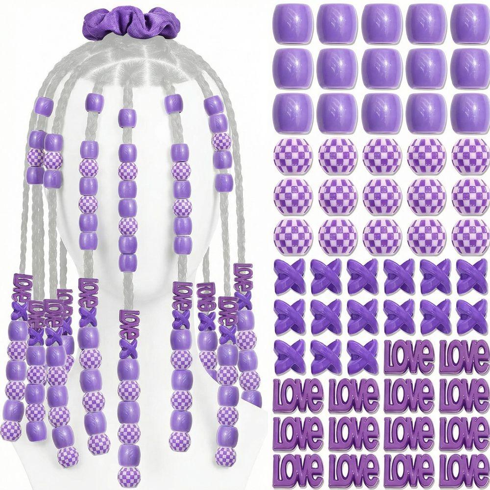 Multi-Color Colorful Hair Beads Kits Love Heart Dreadlock Braids Decor Boys