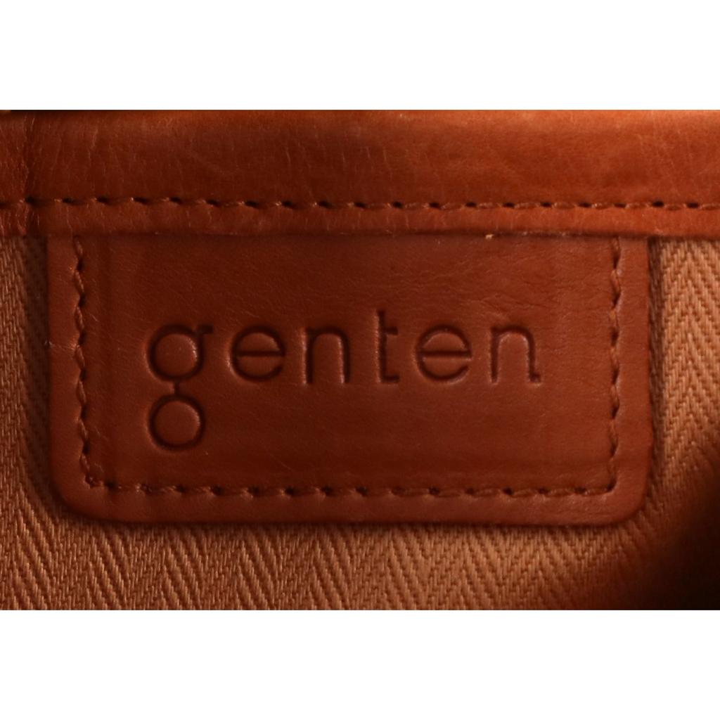 Genten Leather Flap Shoulder Bag BrownUsed