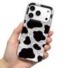 Чехол для iphone XR 11 15 12 13 14 XS Max 17 Pro 18 Pro Max 16 Plus Air Серебряный Блеск Трескающийся Фон Коровья Расцветка