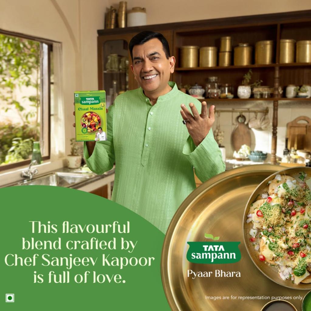Tata Sampann Chaat Masala with Natural Oils, 100g, Chat Masala Powder, Crafted by Chef Sanjeev Kapoor, With Chef’s Exclusive Tip, Rich Aroma & Flav