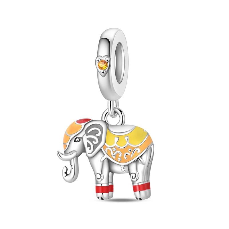 Copper Cute Mascot Elephant Talisman Charm Pendants Fit Diy Bracelet Necklace Jewelry For Women Birthday Gift