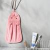 Hangable Coral Fleece Hand Towel Cartoon Animal Hand Towel Kitchen Bathroom Absorbent Towel Handkerchiefs