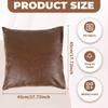 2Pcs Faux Leather Throw Pillow Cover Square/Rectangle Sofa Cushion Case with Hidden Zipper PU Leather Pillow Case Decorative