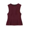 Fall and Winter New Women's Clothing Retro Short Skirt Hem Pleated Sleeveless Tops 2135552 2035552