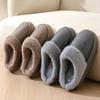 Men's Winter Slippers Home Warm Furry Plush Lining EVA Sole Indoor Slides Waterproof Upper Cozy Memory Foam House Shoes Plus Size