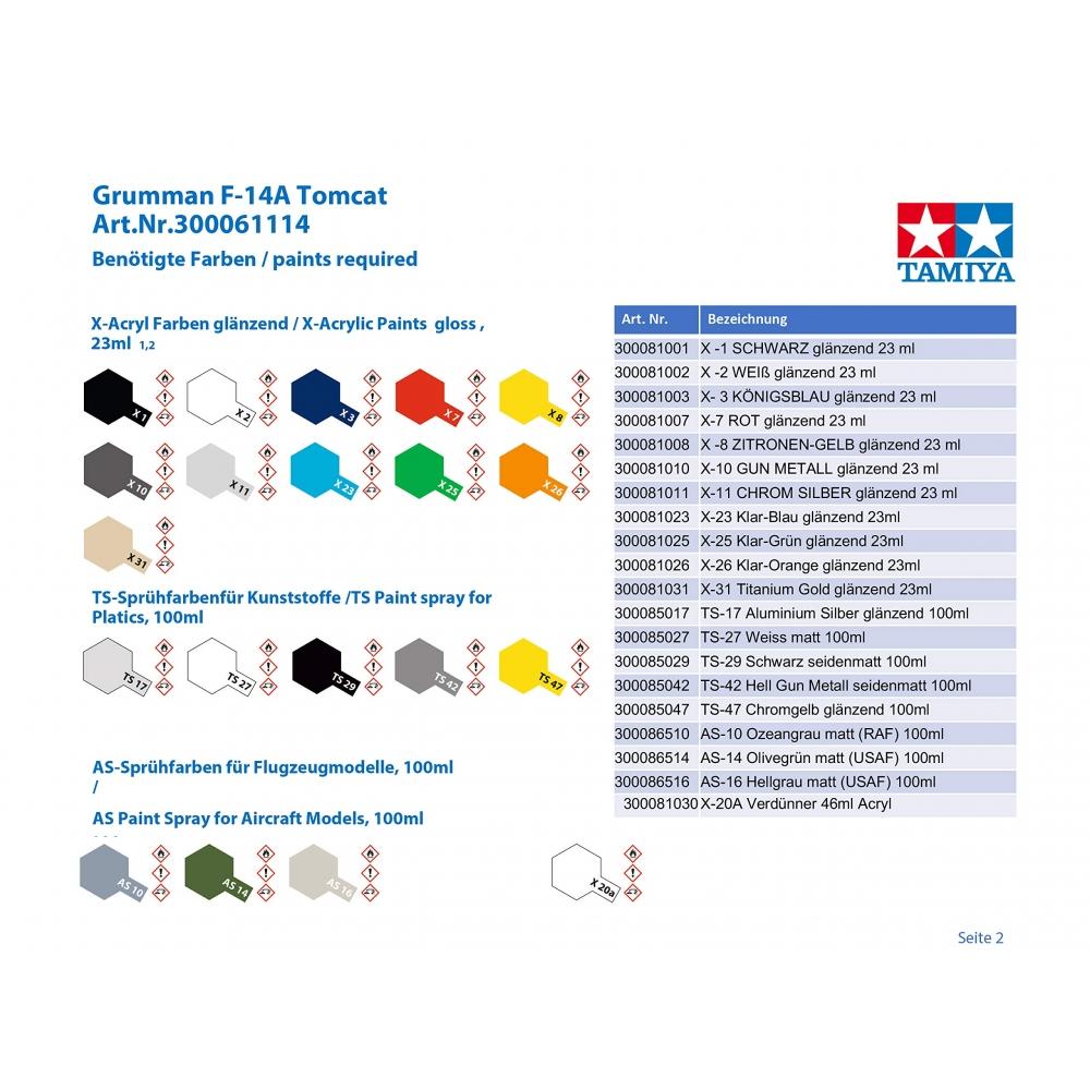 Tamiya 148 Masterpiece Series No.114 Grumman F-14A Tomcat Пластиковая модель 61114