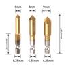 3 Pcs 5 Flutes HSS Industrial Countersink Drill Bit Set Quick Change Bit 1/4 in Hex Shank Chamfer Chamfering Cutter tool