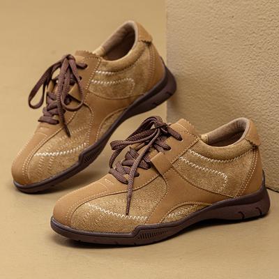 Модные ретро кроссовки на шнуровке с круглым носком для женщин, модный дизайн с прострочкой, дерби, удобные, легкие, противоскользящие, обувь как у Форреста Гампа
