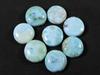 15X15MM натуральный голубой ларимар круглый кабошон драгоценный камень россыпью 8 шт. лот 87 карат. RQ-1726