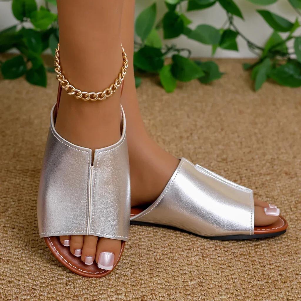 Slippers Female 2024 Summer Fashion Women Slippers Casual Solid Open Toed Beach Comfortable Shoes for Women Zapatos De Mujer