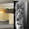 Крутые наклейки на холодильник с изображением льва, дверная крышка холодильника, самоклеящаяся кухонная виниловая пленка, декор, обои с изображением животных, фреска, декор для комнаты для мальчиков