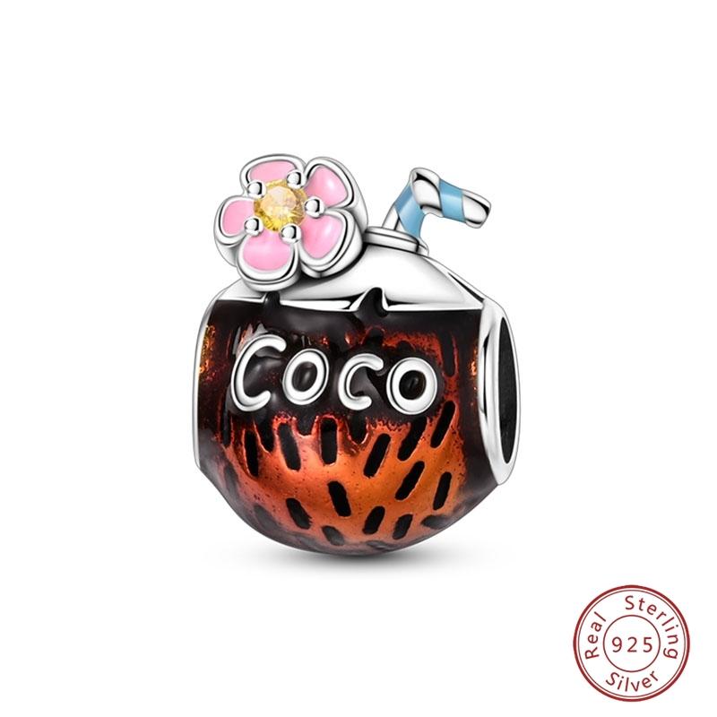 S925 Silver Pumpkin Cat Playing Card Graduation Bear Ring Seahorse 3mm Charms Beads Design DIY Fine Jewelry