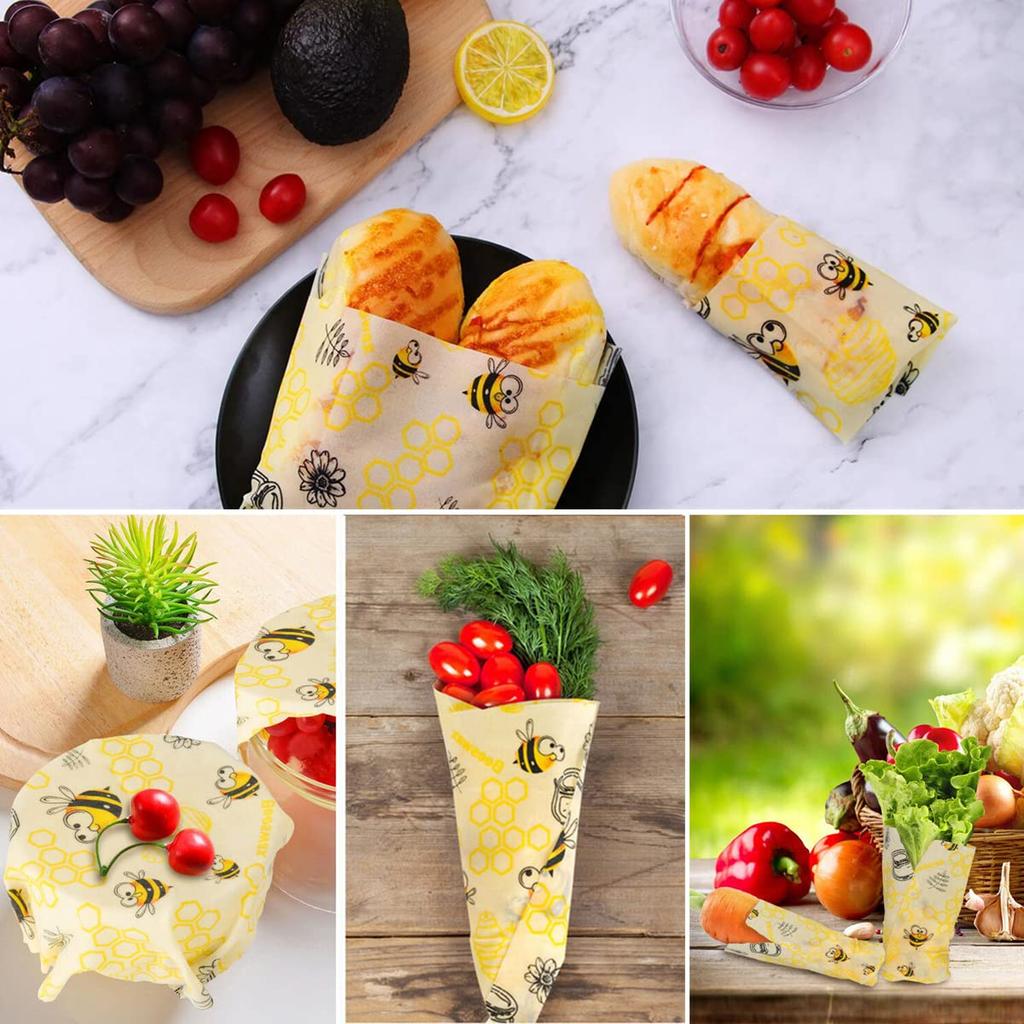 Reusable Beeswax Wrap Eco-Friendly Beeswax Wraps For Food Bread Sandwich Wrapper - Organic, Sustainable Zero Waste Food Storage