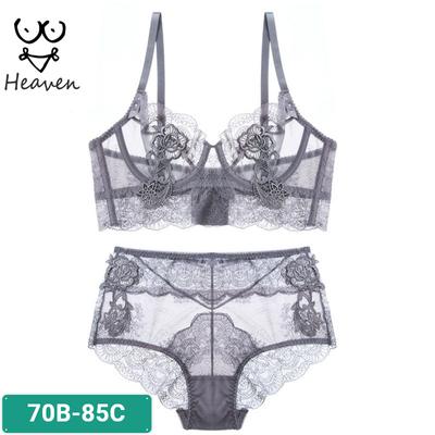 Прозрачный комплект нижнего белья для женщин, нижнее белье, ультратонкий бюстгальтер и трусики, бюстгальтер с эффектом пуш-ап, нижнее белье, бюстгальтер и трусы, комплект