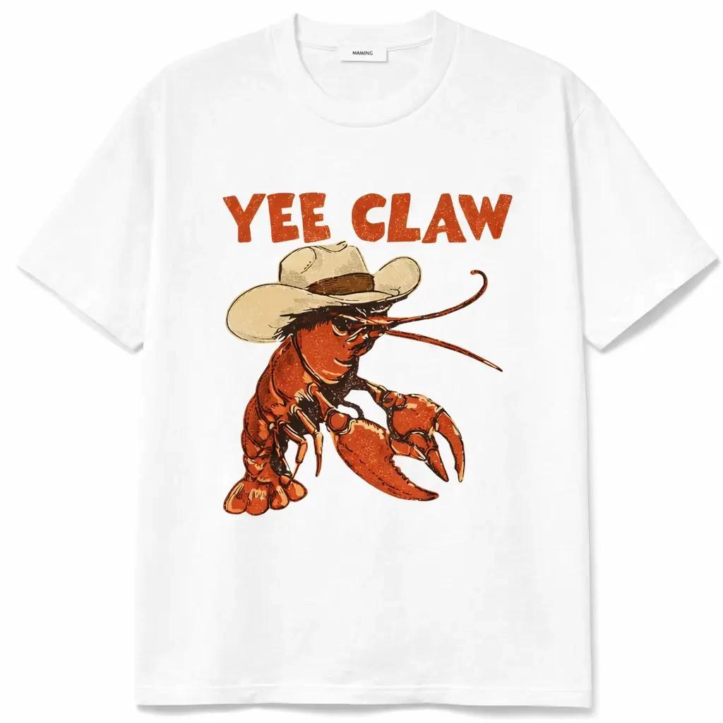 Lobster Cowboy Shirt, Trendy Yee Claw Tee, Funny Lobster Shirt, Western Beach To