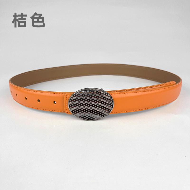 Leather Women'S Belt Cowhide Simple Match Casual Pants Jeans Women'S Pin Buckle Belt