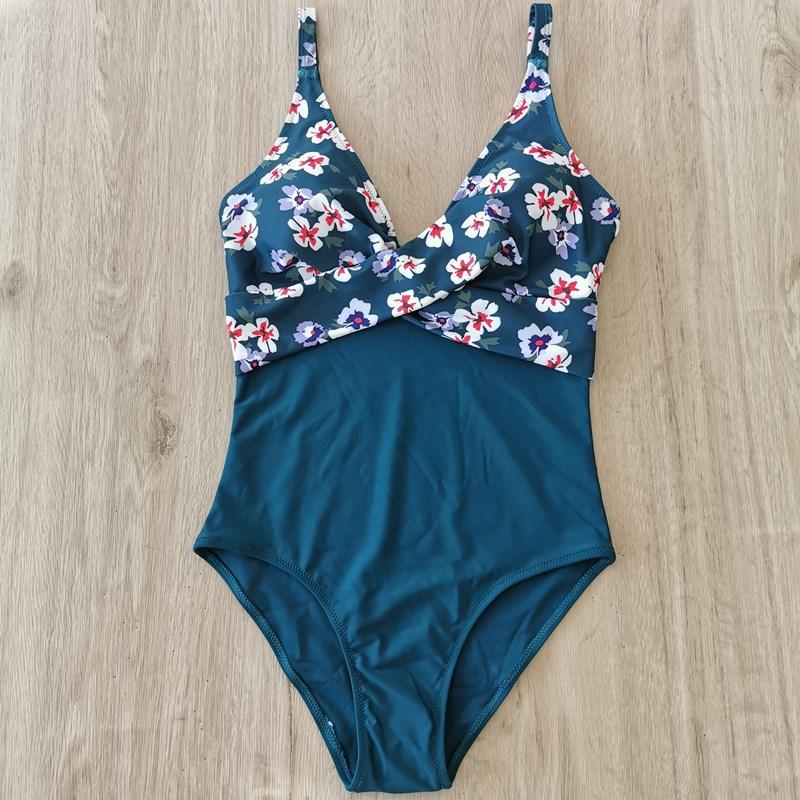 Skinny Color Matching One-piece Bikini Swimsuit Women Monokini Bathing Suits Bodysuit Plus Size Swimsuit Beach Swimming Suit For Female