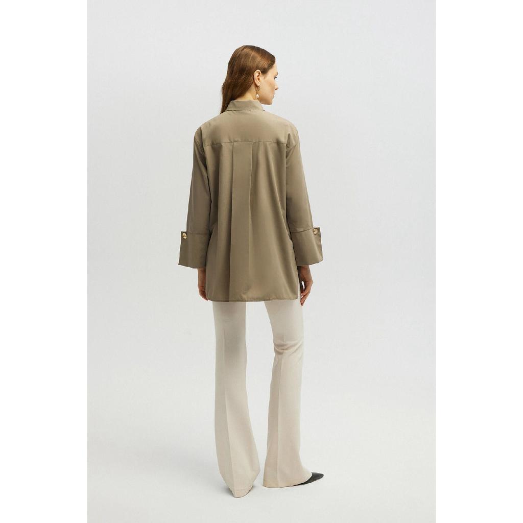 Wide Cuff Poplin Shirt