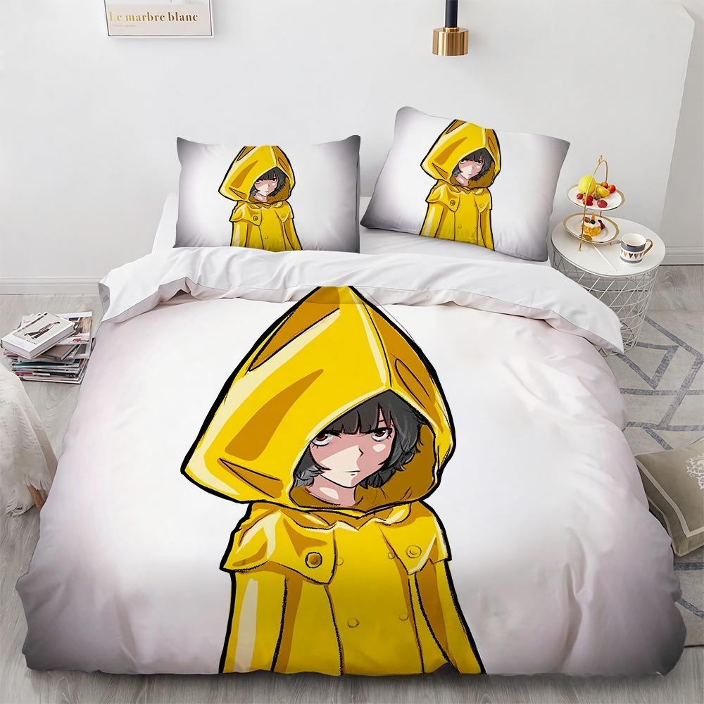 Игровой комплект постельного белья Little Nightmares Пододеяльник Наволочка Декор для спальни Взрослый Мальчик Девочка Детский Подарок Размер Single Double